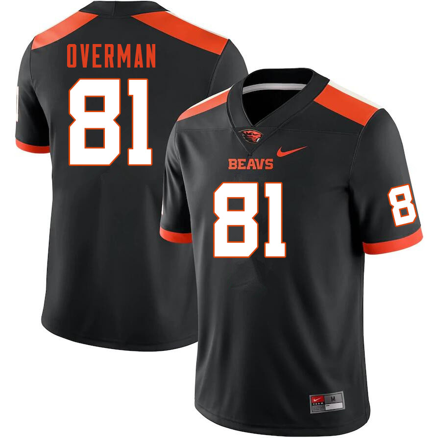 Men #81 Jake Overman Oregon State Beavers College Football Jerseys Sale-Black - Click Image to Close
